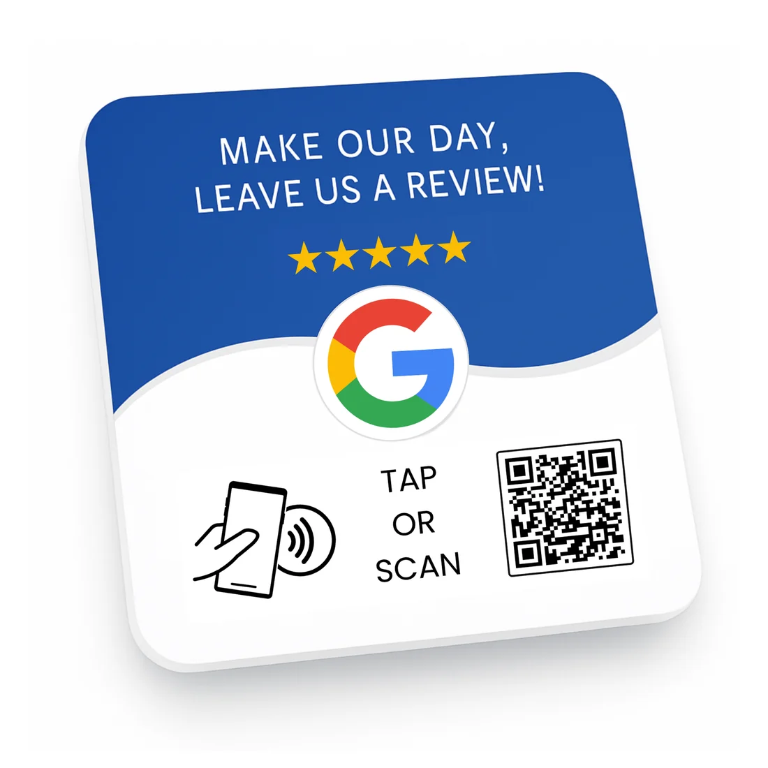 70mm Tap Star Google review card
